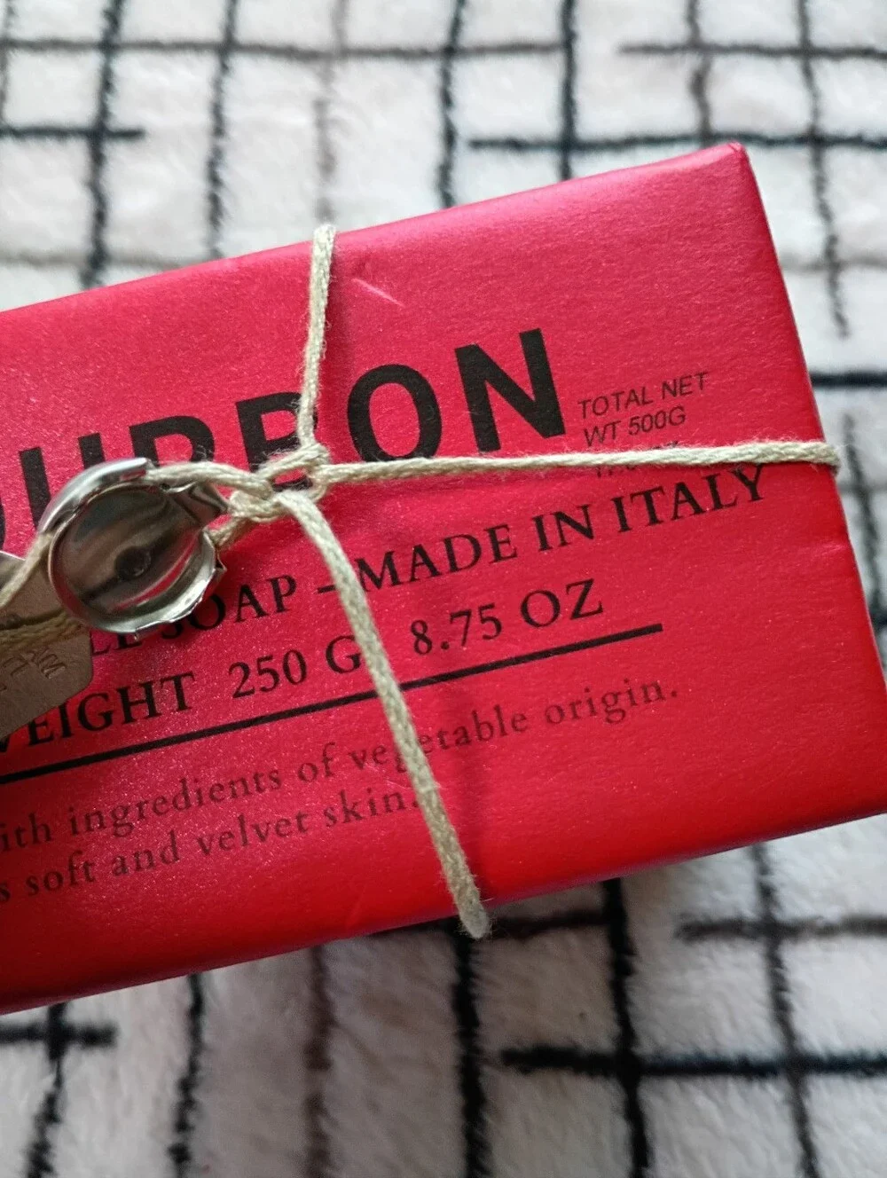 Bourbon Vegetable Soap 8.75 oz each Bar Made in Italy